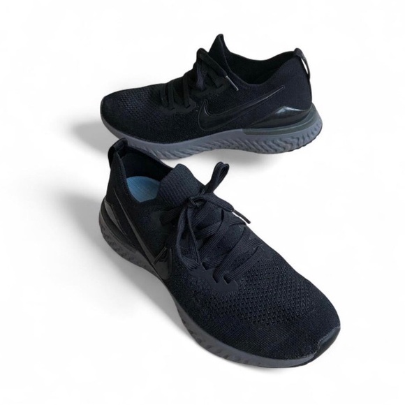 Nike Epic React Flyknit 2 Men's Size 7 Running Shoes Black Gray - Picture 6 of 11